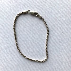 Sterling silver rope chain bracelet